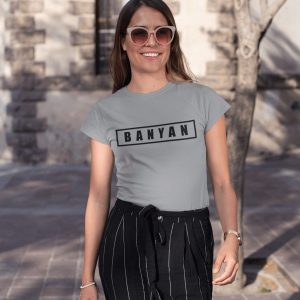 Ladies' Banyan Cares Box T-Shirt Grey