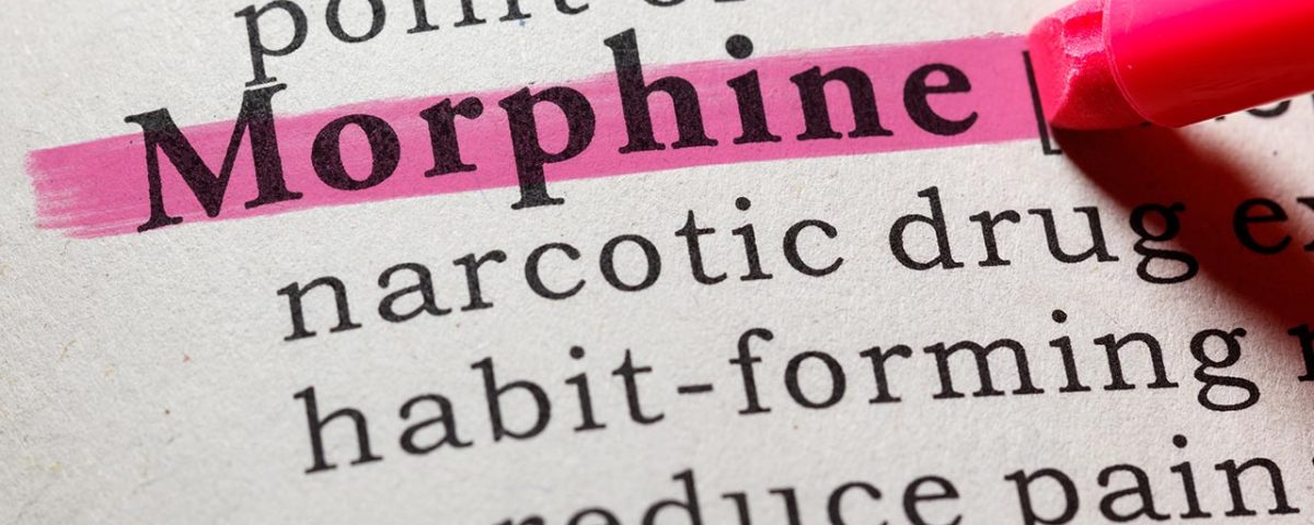 morphine highlighted in book