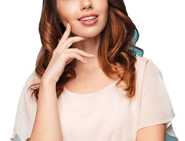 girl testimonial thinking