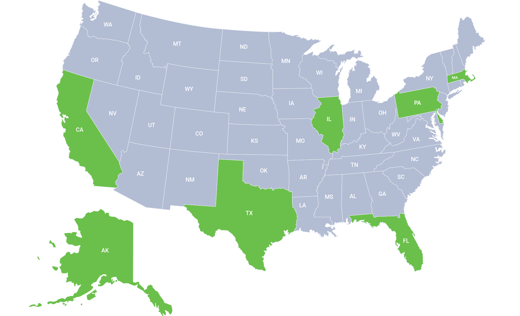 map of united states with banyan locations