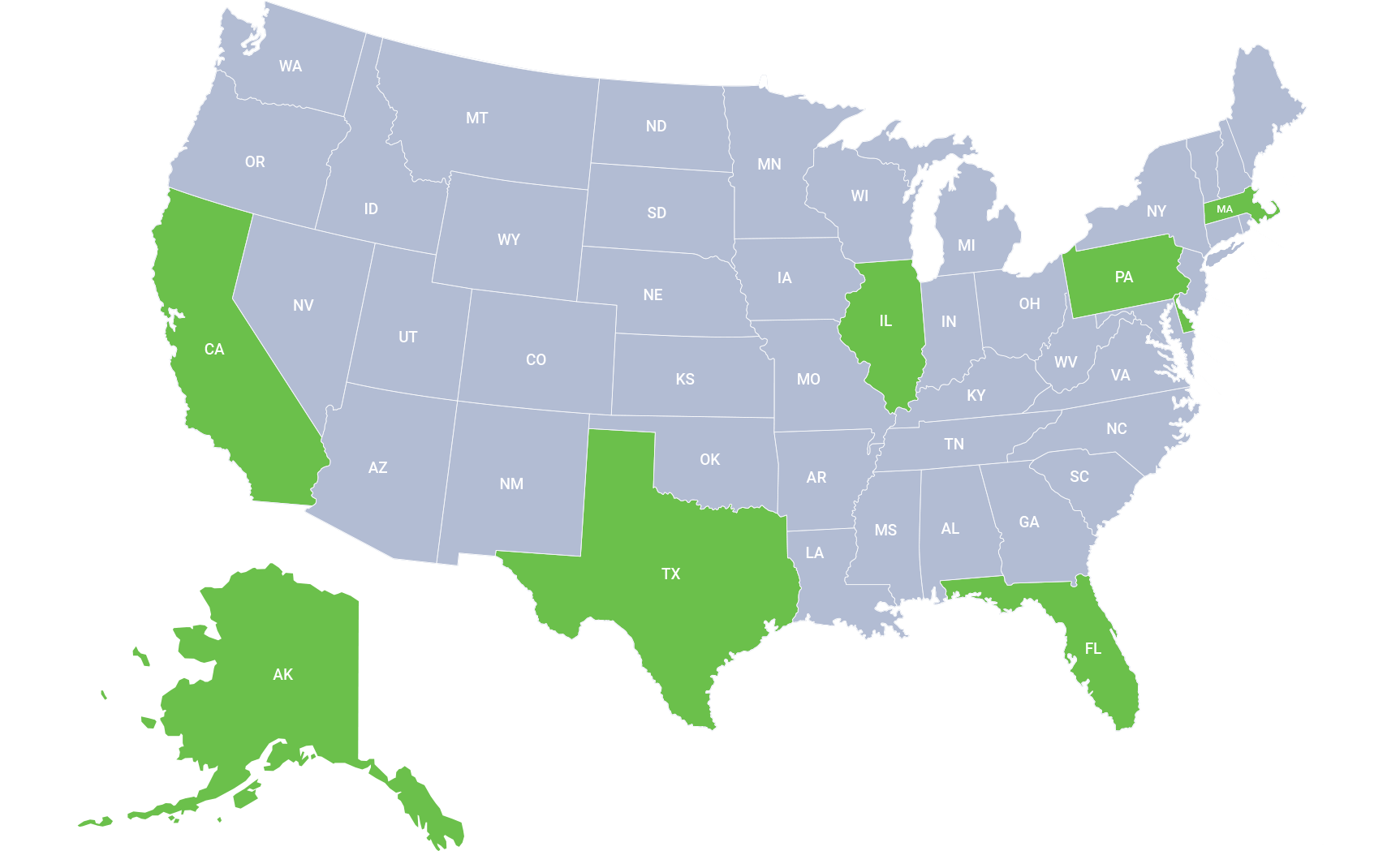 map of united states with banyan locations